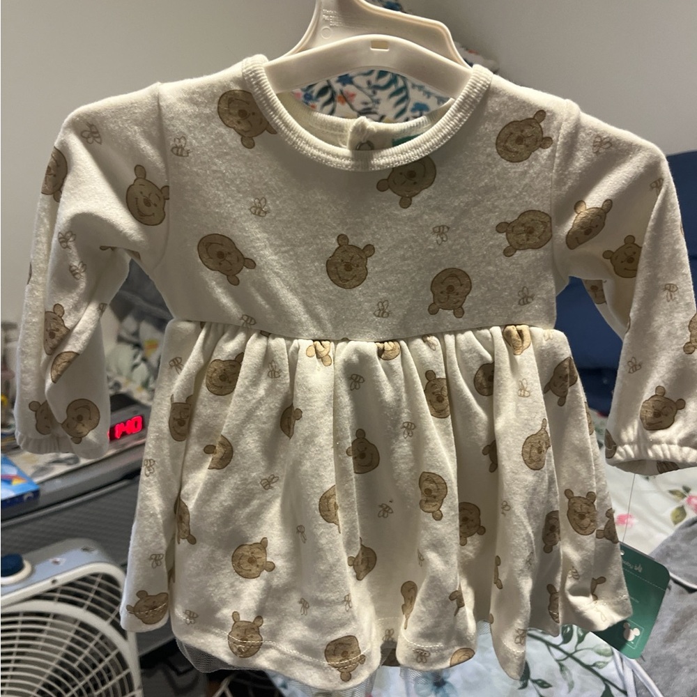 Adorable Cream Bear Print Kids Top